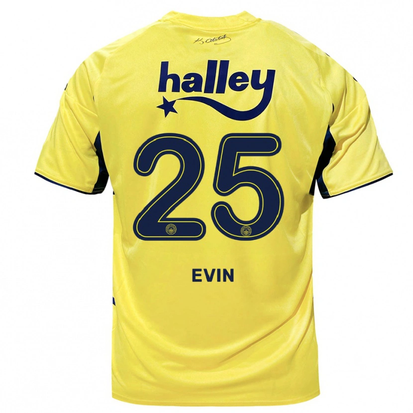 Danxen Herren Yiğit Evin #25 Gelb Marineblau Auswärtstrikot Trikot 2025/26 T-Shirt