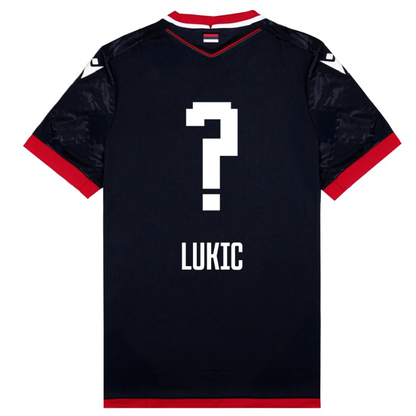 Danxen Herren Bogdan Lukic #0 Schwarz Rot Auswärtstrikot Trikot 2025/26 T-Shirt