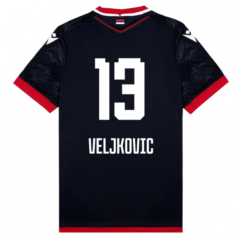 Danxen Herren Milos Veljkovic #13 Schwarz Rot Auswärtstrikot Trikot 2025/26 T-Shirt