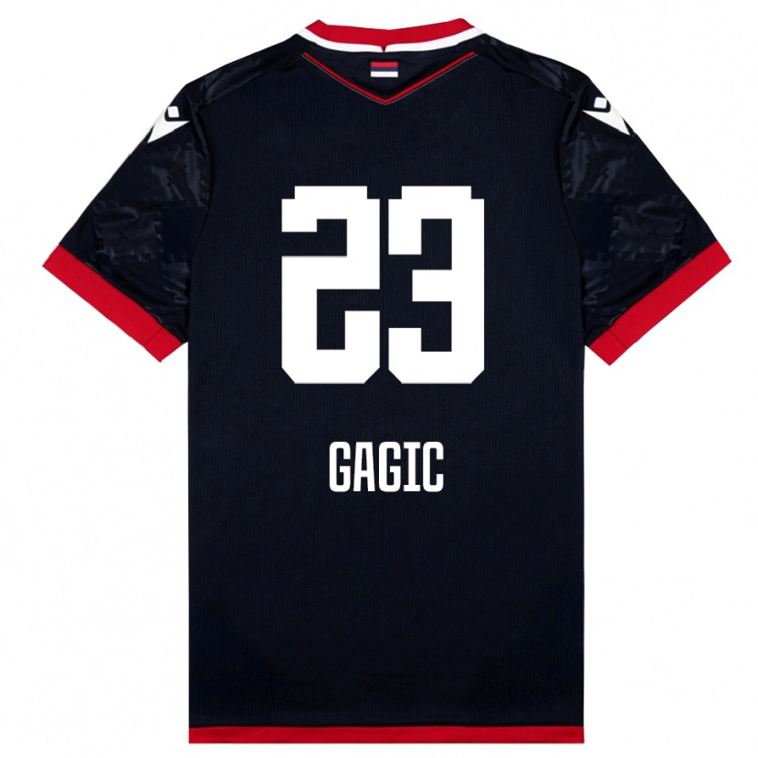 Danxen Herren Matija Gagic #23 Schwarz Rot Auswärtstrikot Trikot 2025/26 T-Shirt