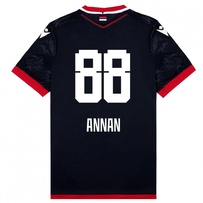 Danxen Herren Ebenezer Annan #88 Schwarz Rot Auswärtstrikot Trikot 2025/26 T-Shirt
