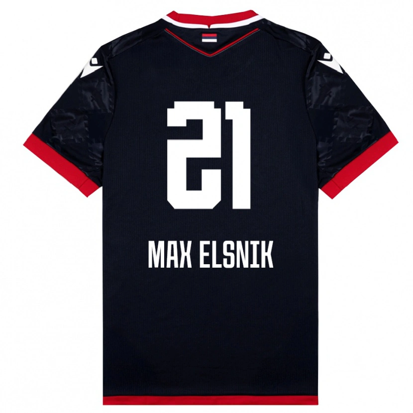 Danxen Herren Timi Max Elsnik #21 Schwarz Rot Auswärtstrikot Trikot 2025/26 T-Shirt