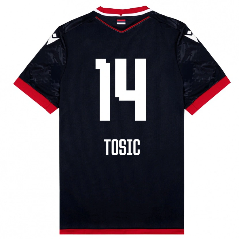 Danxen Herren Davorin Tosic #14 Schwarz Rot Auswärtstrikot Trikot 2025/26 T-Shirt