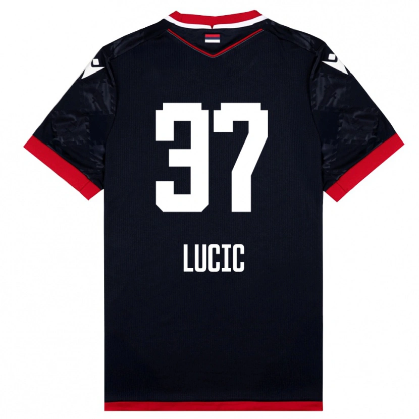 Danxen Herren Vladimir Lucic #37 Schwarz Rot Auswärtstrikot Trikot 2025/26 T-Shirt