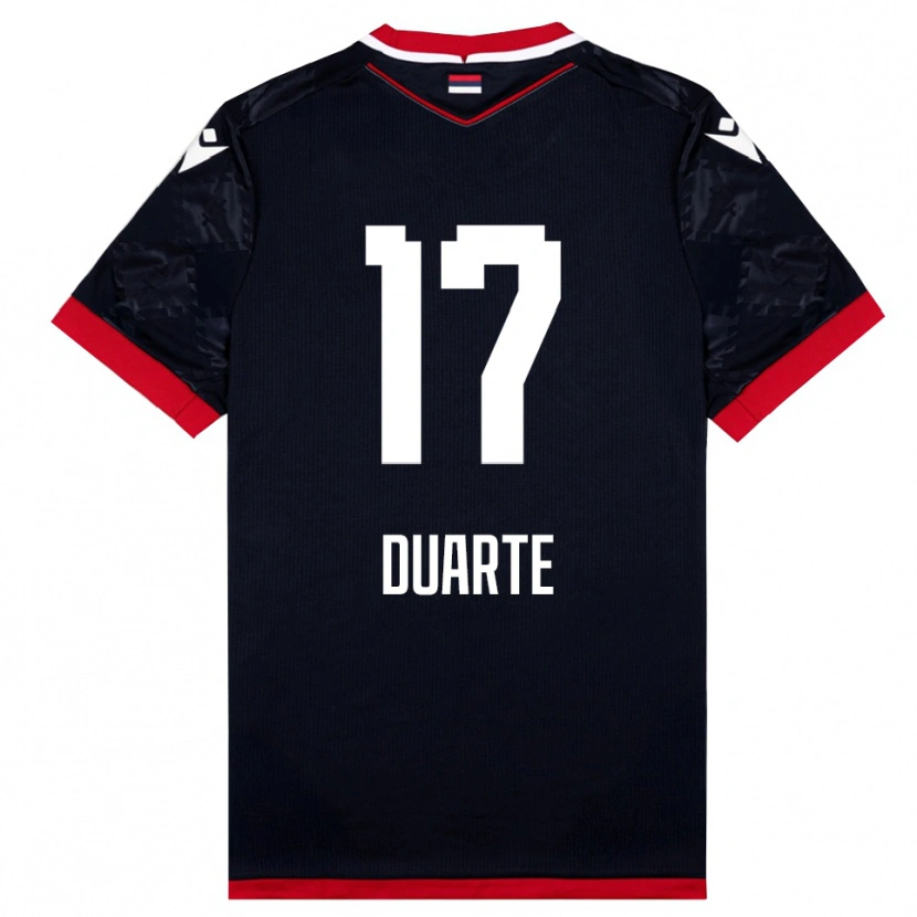 Danxen Herren Bruno Duarte #17 Schwarz Rot Auswärtstrikot Trikot 2025/26 T-Shirt