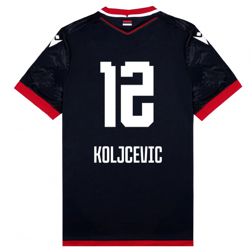 Danxen Herren Danilo Koljcevic #12 Schwarz Rot Auswärtstrikot Trikot 2025/26 T-Shirt