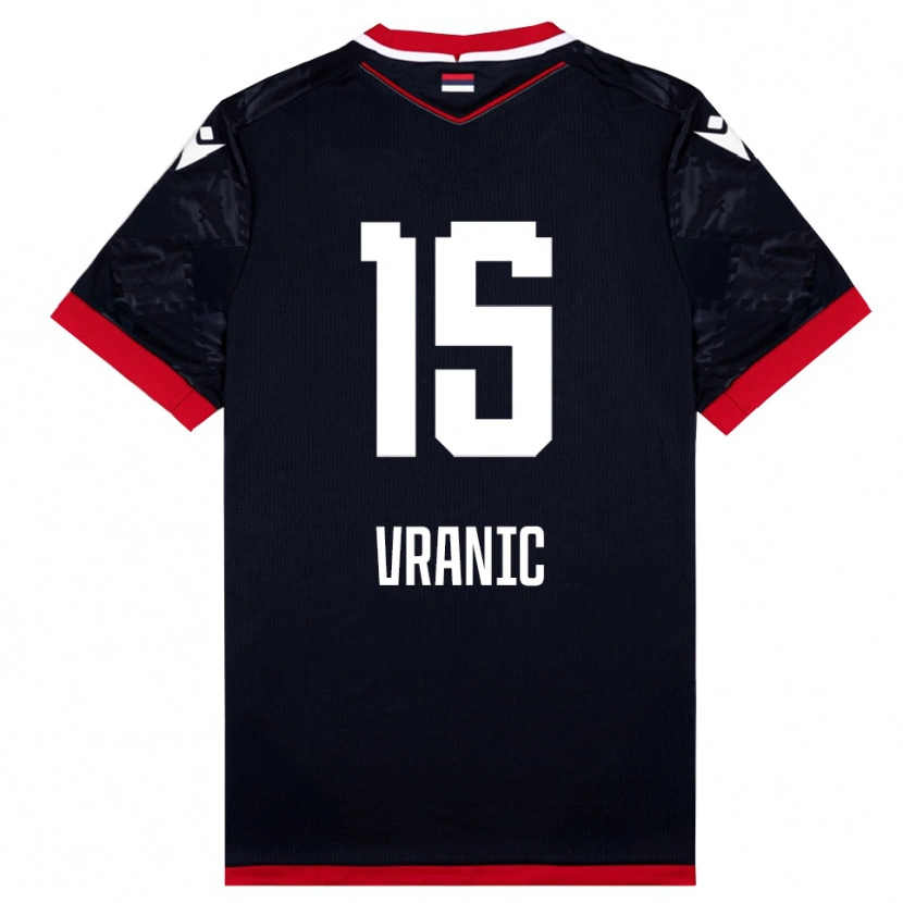 Danxen Herren Djordje Vranic #15 Schwarz Rot Auswärtstrikot Trikot 2025/26 T-Shirt