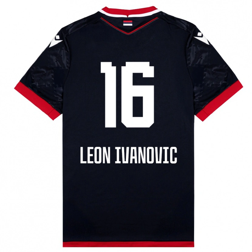 Danxen Herren Leon Ivanovic #16 Schwarz Rot Auswärtstrikot Trikot 2025/26 T-Shirt