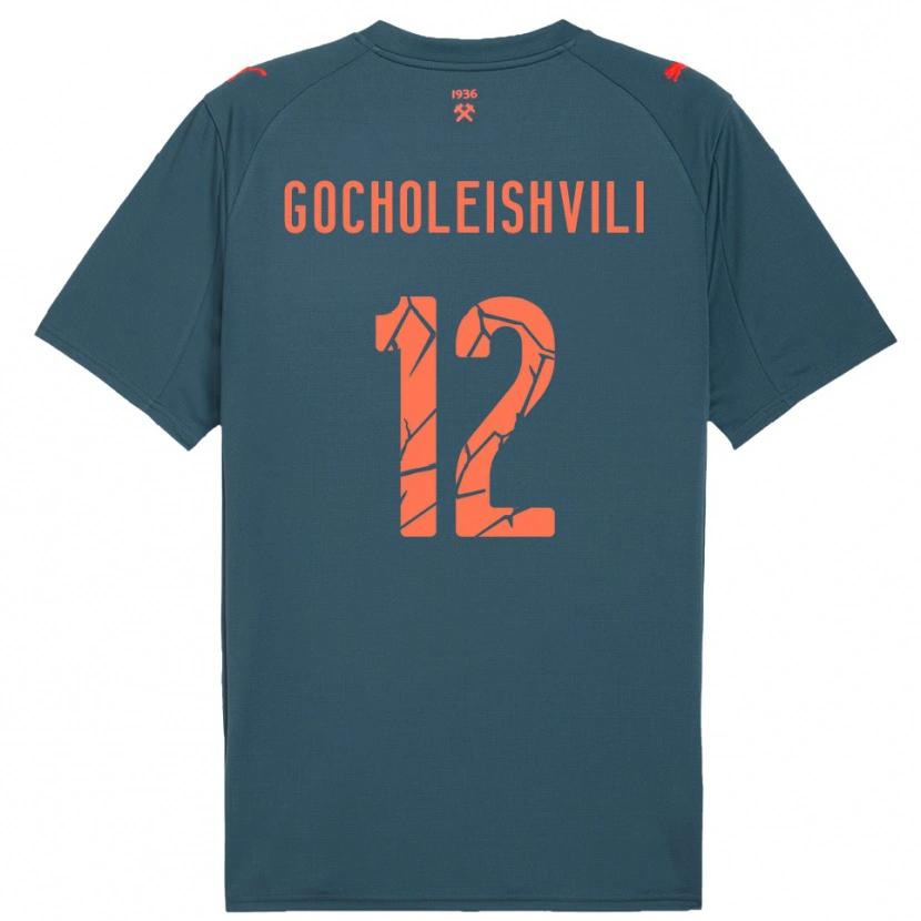 Danxen Herren Giorgi Gocholeishvili #12 Marineblau Rot Auswärtstrikot Trikot 2025/26 T-Shirt