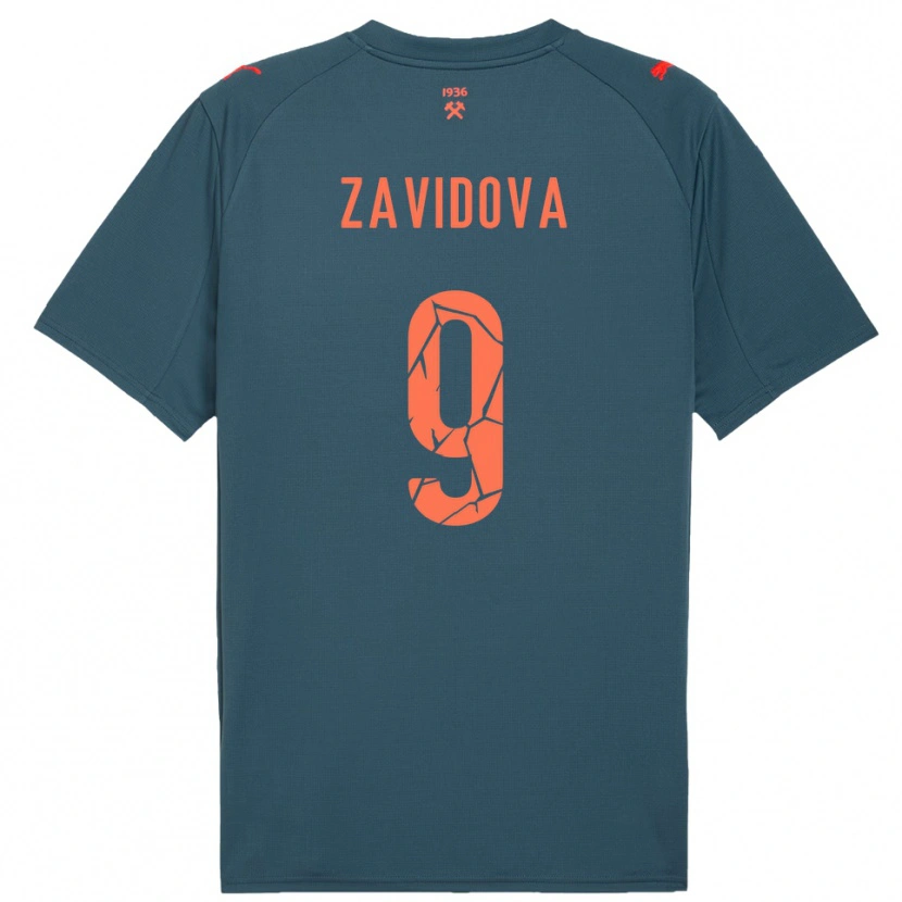 Danxen Herren Yuliana Zavidova #9 Marineblau Rot Auswärtstrikot Trikot 2025/26 T-Shirt