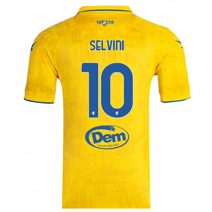 Danxen Damen Alessandro Selvini #10 Gelb Blau Heimtrikot Trikot 2025/26 T-Shirt