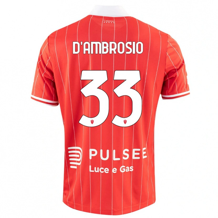 Danxen Damen Danilo D'ambrosio #33 Rot Weiß Heimtrikot Trikot 2025/26 T-Shirt