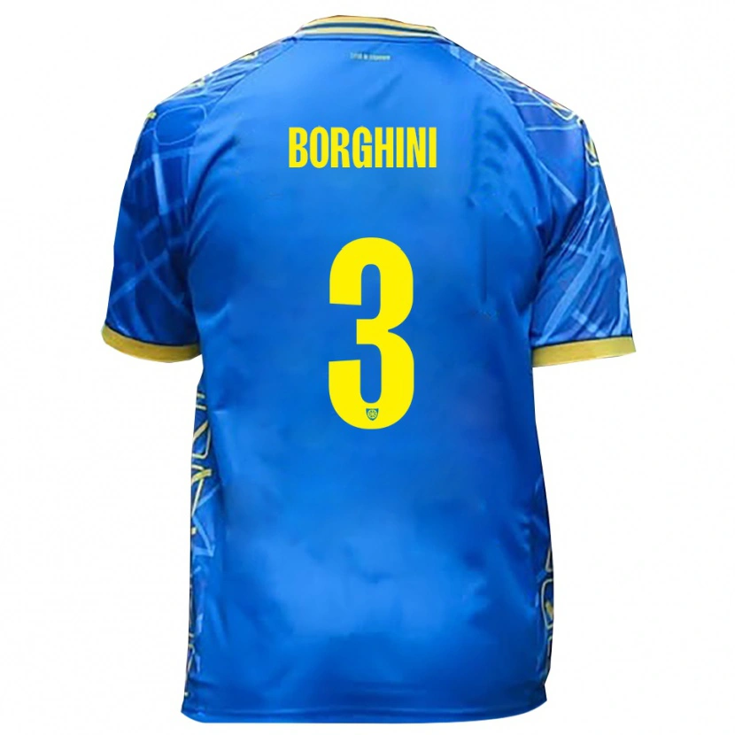 Danxen Damen Giacomo Borghini #3 Himmelblau Gelb Heimtrikot Trikot 2025/26 T-Shirt