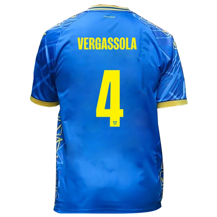 Danxen Damen Alessandro Vergassola #4 Himmelblau Gelb Heimtrikot Trikot 2025/26 T-Shirt