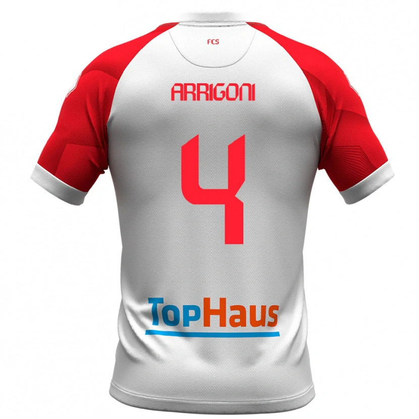 Danxen Damen Tommaso Arrigoni #4 Weiß Rot Heimtrikot Trikot 2025/26 T-Shirt