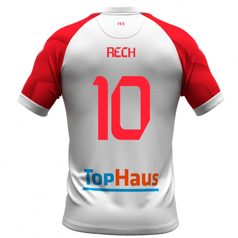 Danxen Damen Francesco Rech #10 Weiß Rot Heimtrikot Trikot 2025/26 T-Shirt