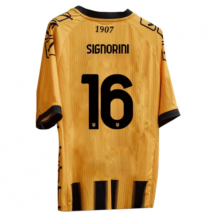 Danxen Damen Alessandro Signorini #16 Gelb Schwarz Heimtrikot Trikot 2025/26 T-Shirt