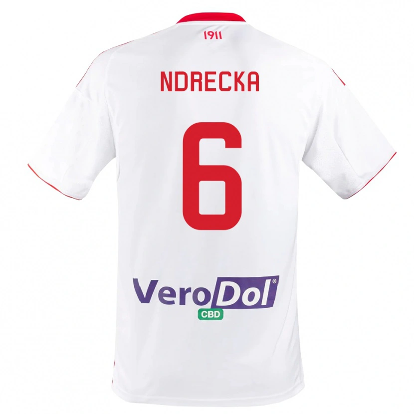 Danxen Damen Eros Ndrecka #6 Weiß Rot Heimtrikot Trikot 2025/26 T-Shirt