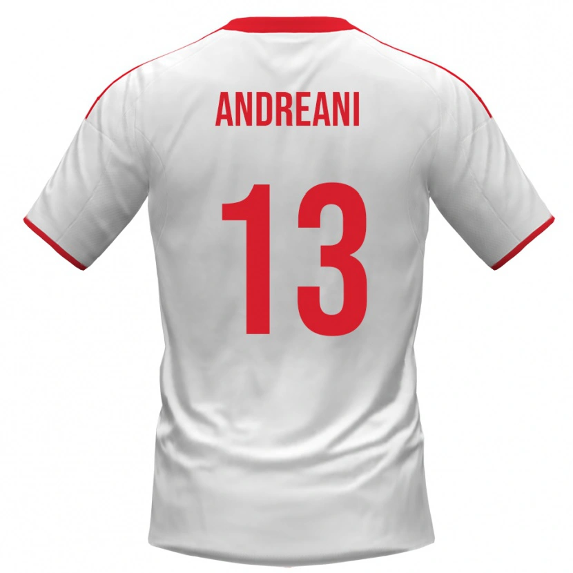 Danxen Damen Pietro Andreani #13 Weiß Rot Heimtrikot Trikot 2025/26 T-Shirt