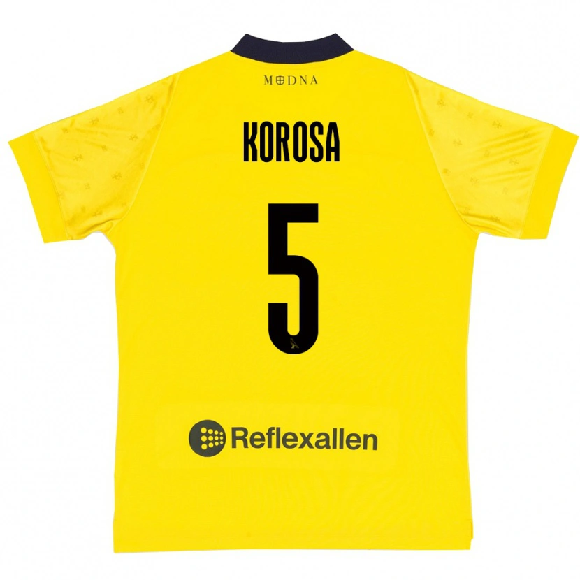 Danxen Damen Anej Koroša #5 Gelb Marineblau Heimtrikot Trikot 2025/26 T-Shirt