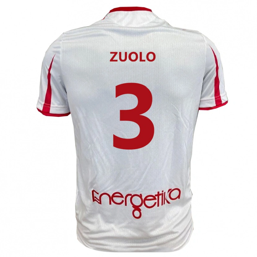 Danxen Damen Christian Zuolo #3 Weiß Rot Heimtrikot Trikot 2025/26 T-Shirt