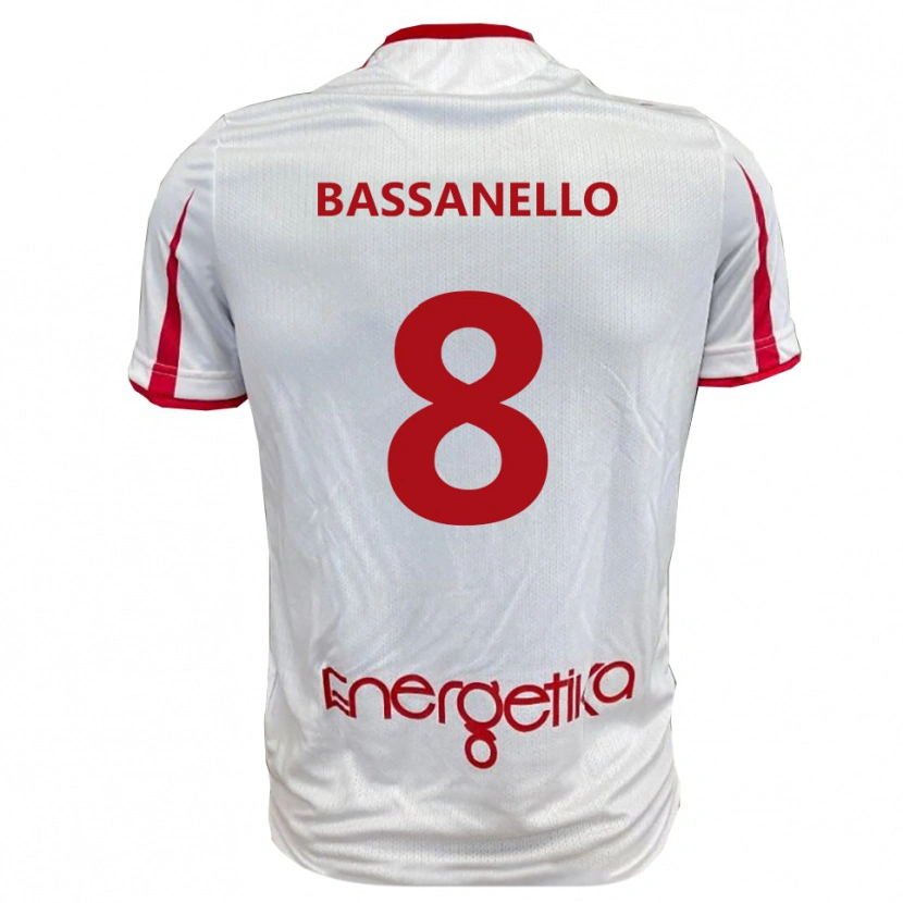 Danxen Damen Davide Bassanello #8 Weiß Rot Heimtrikot Trikot 2025/26 T-Shirt