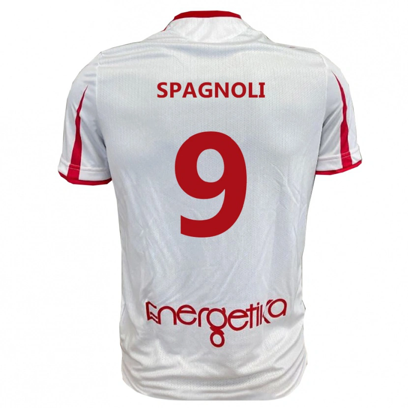 Danxen Damen Alberto Spagnoli #9 Weiß Rot Heimtrikot Trikot 2025/26 T-Shirt