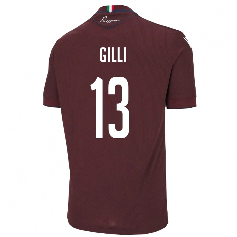 Danxen Damen Alberto Gilli #13 Burgund Weiß Heimtrikot Trikot 2025/26 T-Shirt