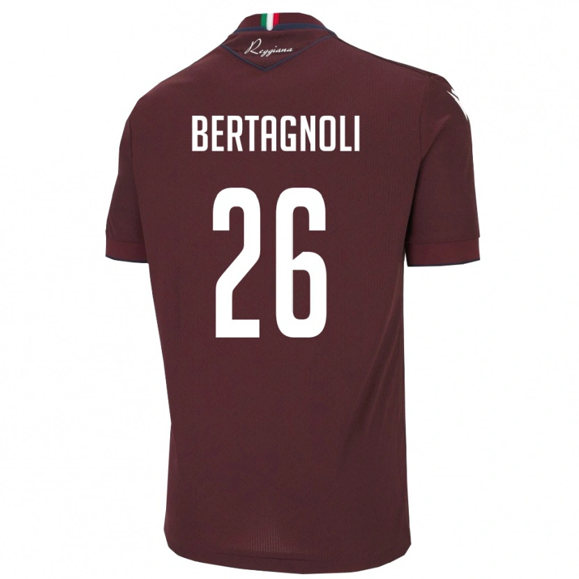 Danxen Damen Massimo Bertagnoli #26 Burgund Weiß Heimtrikot Trikot 2025/26 T-Shirt