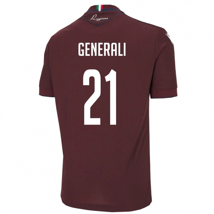 Danxen Damen Mattia Generali #21 Burgund Weiß Heimtrikot Trikot 2025/26 T-Shirt