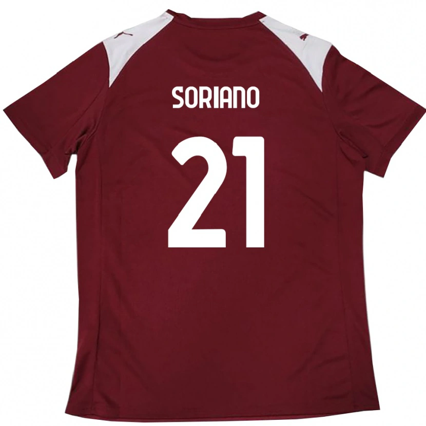 Danxen Damen Roberto Soriano #21 Burgunderrot Weiß Heimtrikot Trikot 2025/26 T-Shirt