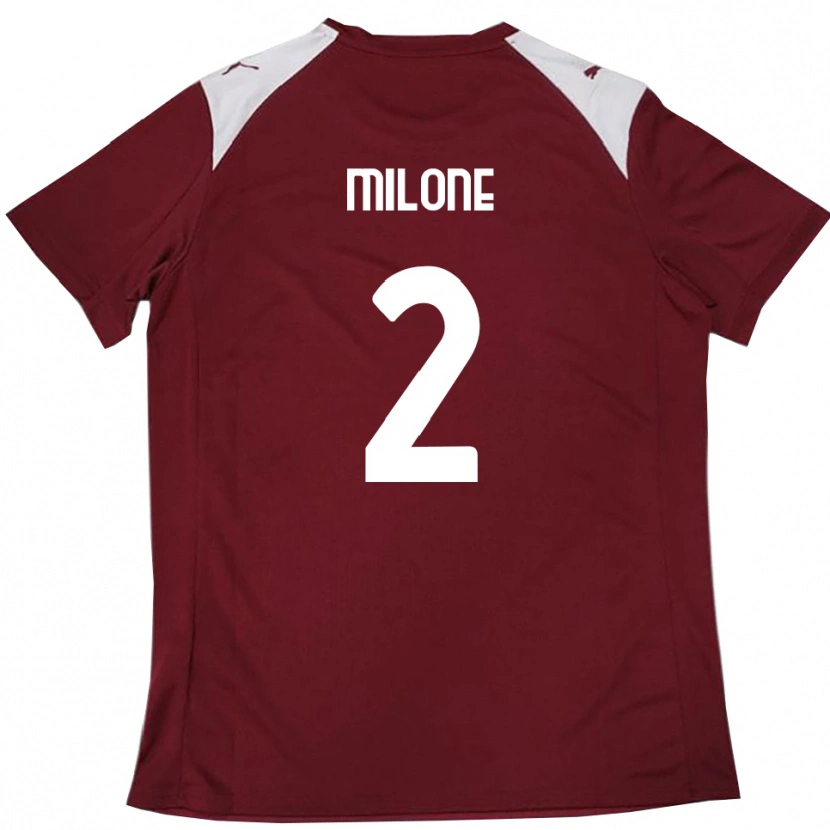 Danxen Damen Gabriele Milone #2 Burgunderrot Weiß Heimtrikot Trikot 2025/26 T-Shirt
