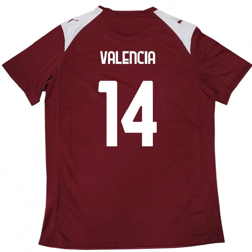 Danxen Damen Diego Valencia #14 Burgunderrot Weiß Heimtrikot Trikot 2025/26 T-Shirt