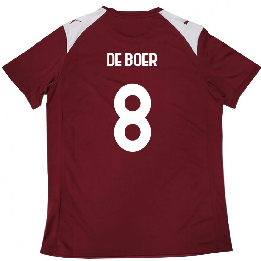 Danxen Damen Kees De Boer #8 Burgunderrot Weiß Heimtrikot Trikot 2025/26 T-Shirt