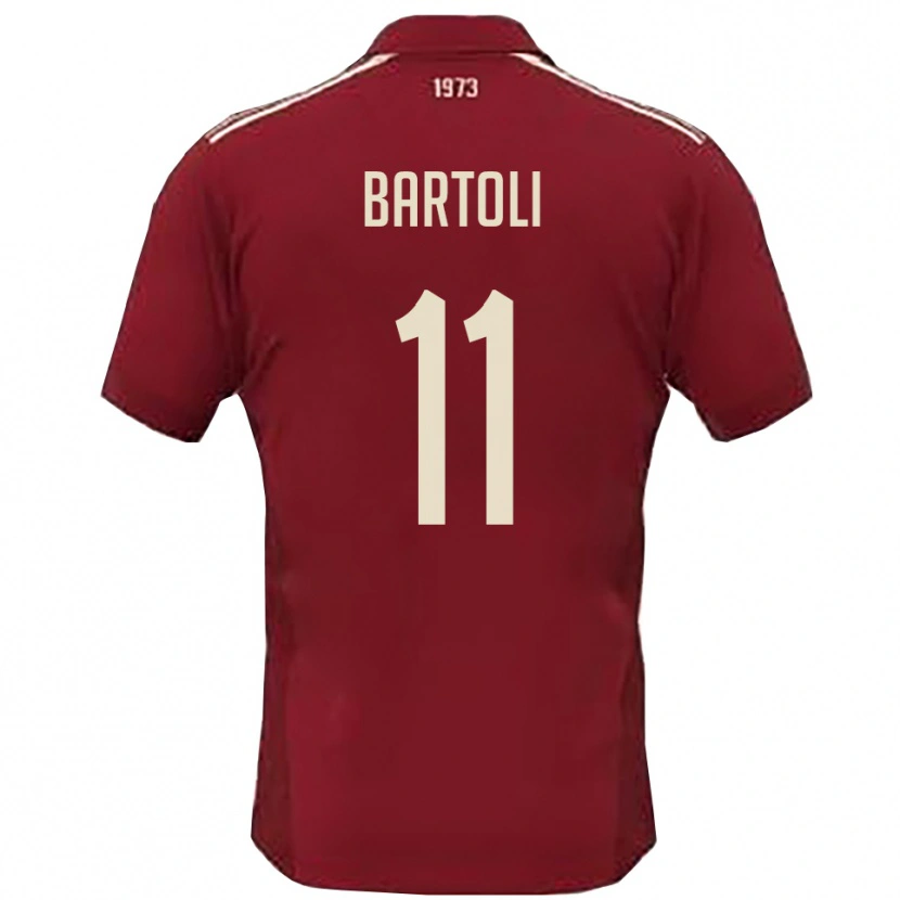 Danxen Damen Emanuele Bartoli #11 Burgunderrot Weiß Heimtrikot Trikot 2025/26 T-Shirt