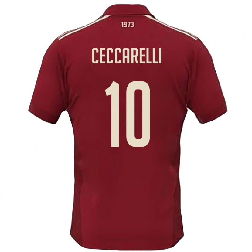 Danxen Damen Andrea Ceccarelli #10 Burgunderrot Weiß Heimtrikot Trikot 2025/26 T-Shirt