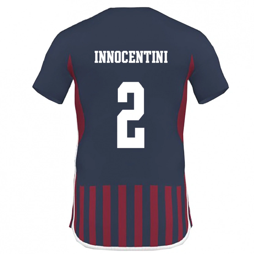 Danxen Damen Francesco Innocentini #2 Marineblau Rot Heimtrikot Trikot 2025/26 T-Shirt