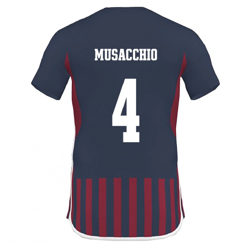 Danxen Damen Carmine Musacchio #4 Marineblau Rot Heimtrikot Trikot 2025/26 T-Shirt