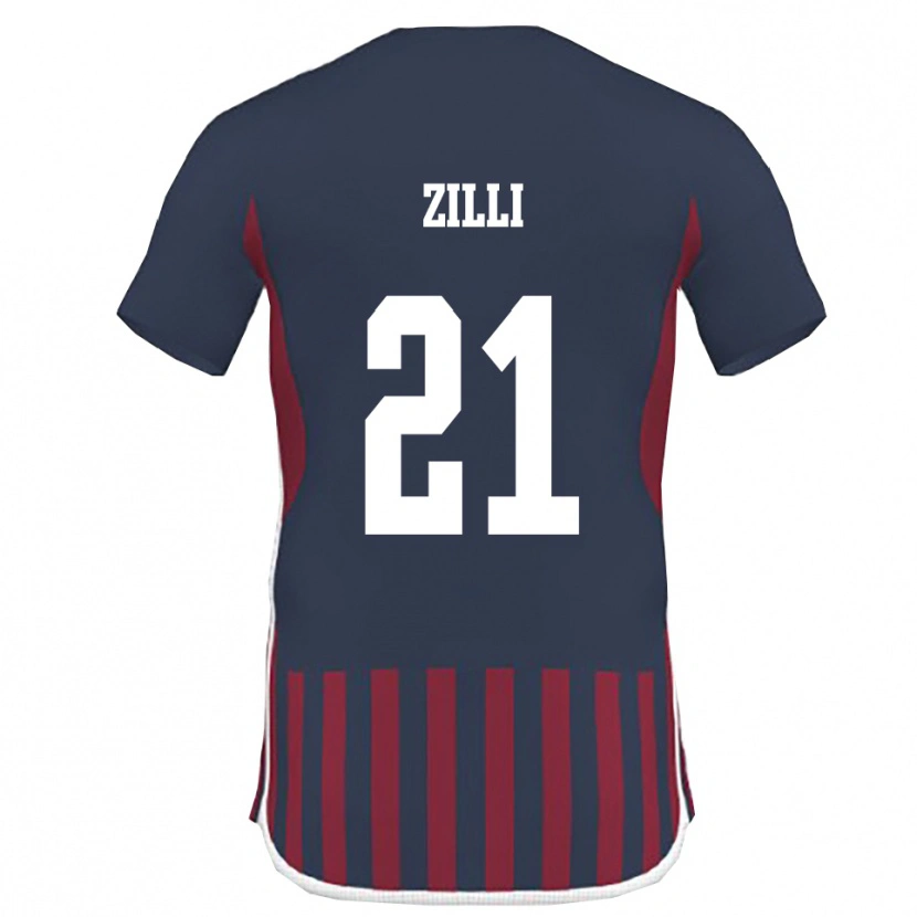 Danxen Damen Massimo Zilli #21 Marineblau Rot Heimtrikot Trikot 2025/26 T-Shirt