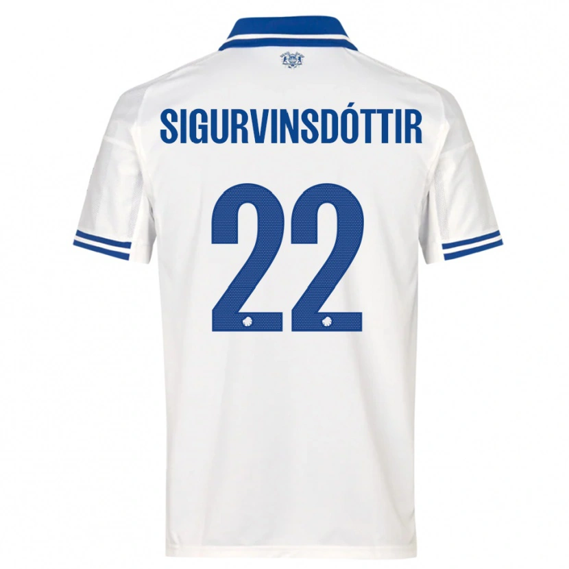 Danxen Damen Sunneva Sigurvinsdóttir #22 Weiß Blau Heimtrikot Trikot 2025/26 T-Shirt