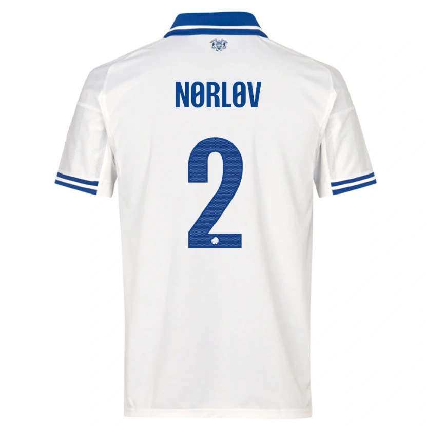 Danxen Damen William Nørløv #2 Weiß Blau Heimtrikot Trikot 2025/26 T-Shirt