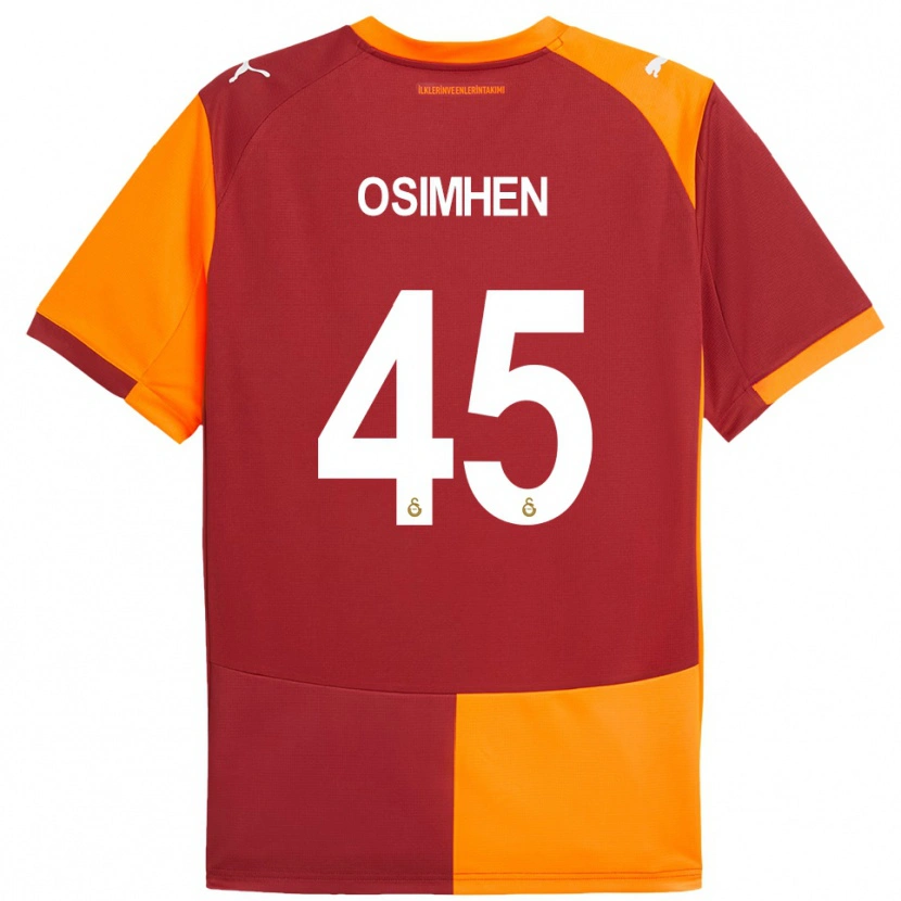 Danxen Damen Victor Osimhen #45 Rot Orange Heimtrikot Trikot 2025/26 T-Shirt