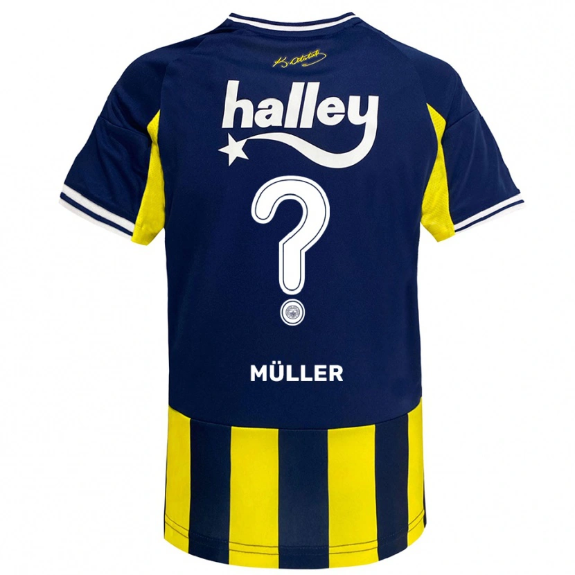 Danxen Damen Fabian Emre Ernst Müller #0 Gelb Marineblau Weiß Heimtrikot Trikot 2025/26 T-Shirt