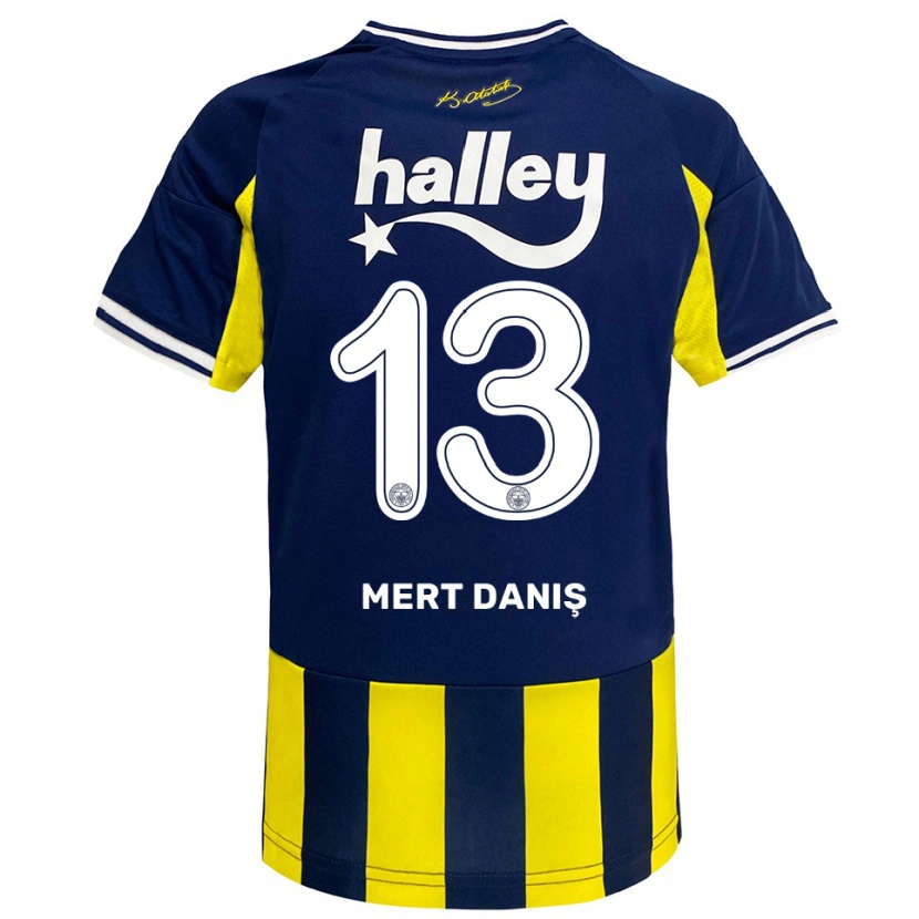 Danxen Damen Mustafa Mert Danış #13 Gelb Marineblau Weiß Heimtrikot Trikot 2025/26 T-Shirt