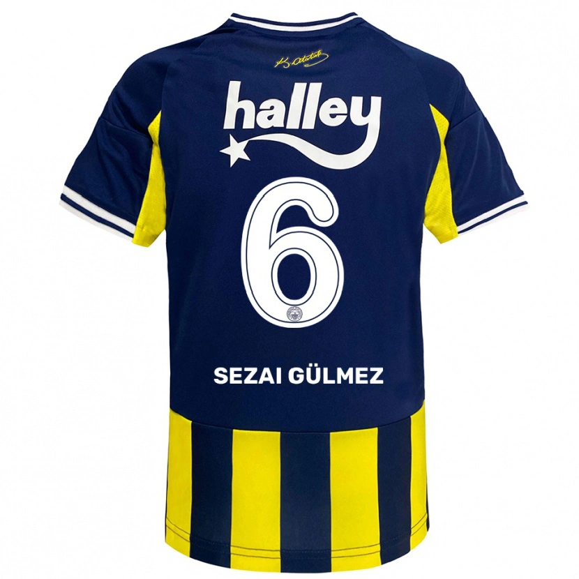 Danxen Damen Mustafa Sezai Gülmez #6 Gelb Marineblau Weiß Heimtrikot Trikot 2025/26 T-Shirt