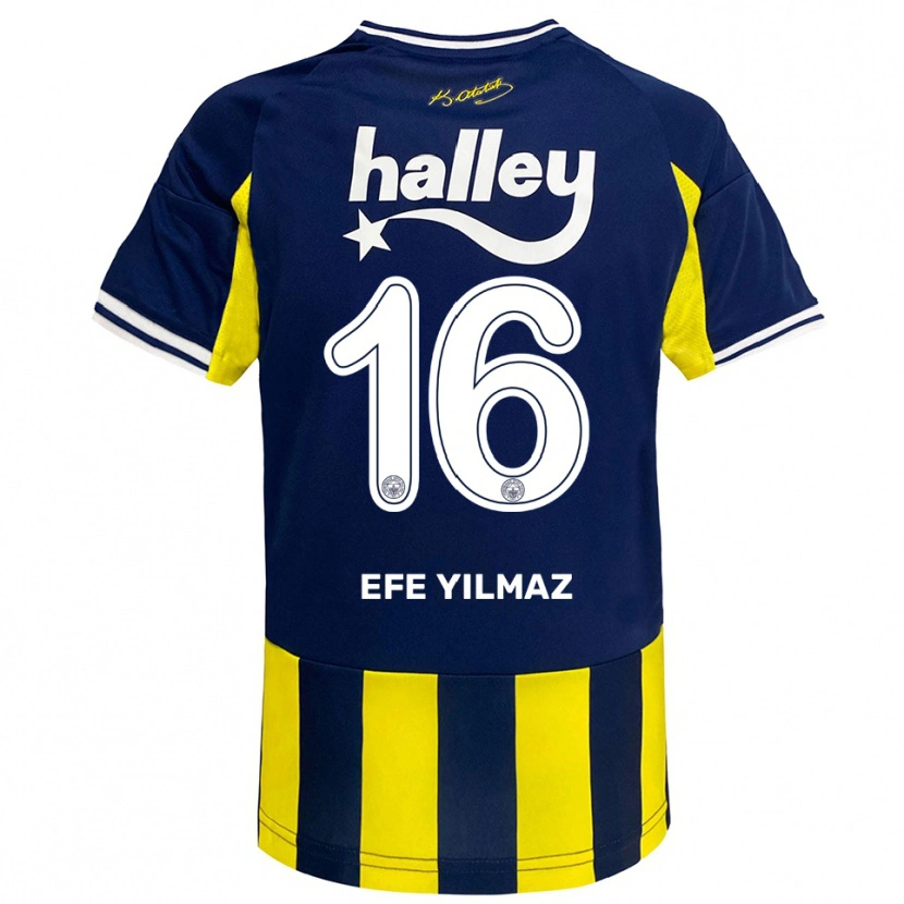Danxen Damen Efe Yılmaz #16 Gelb Marineblau Weiß Heimtrikot Trikot 2025/26 T-Shirt