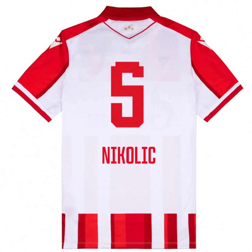 Danxen Damen Lazar Nikolic #5 Rot Weiß Heimtrikot Trikot 2025/26 T-Shirt