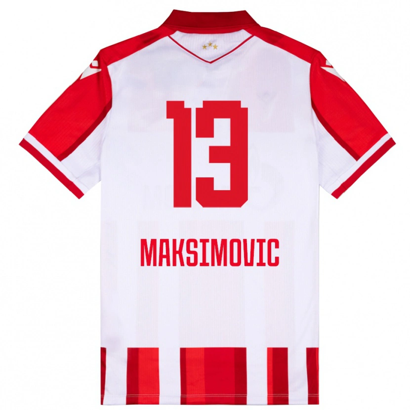 Danxen Damen Filip Maksimovic #13 Rot Weiß Heimtrikot Trikot 2025/26 T-Shirt