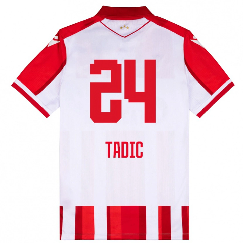 Danxen Damen Ilija Tadic #24 Rot Weiß Heimtrikot Trikot 2025/26 T-Shirt