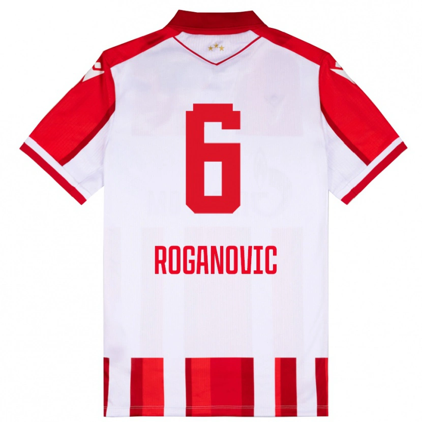 Danxen Damen Vuk Roganovic #6 Rot Weiß Heimtrikot Trikot 2025/26 T-Shirt